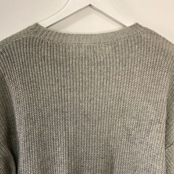 CLEARANCE - Six Crisp Day Gray Oversized Side Slit Tunic Sweater - Picture 4 of 7
